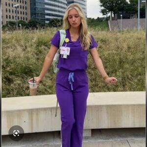 Figs Limited Edition Digital Grape Joggers And Catarina Top